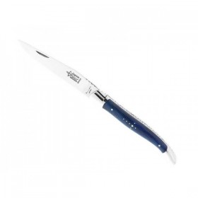 LAGUIOLE G.DAVID HÊTRE TEINTE BLEU MITRES INOX 12CM