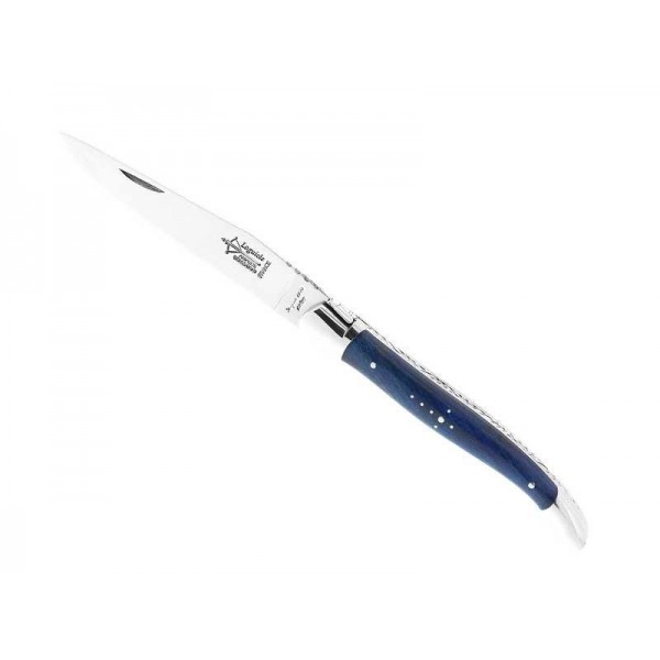 LAGUIOLE G.DAVID HÊTRE TEINTE BLEU MITRES INOX 12CM