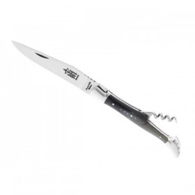 LAGUIOLE G.DAVID 2P CORNE MITRES INOX MAT 12CM CARBONE