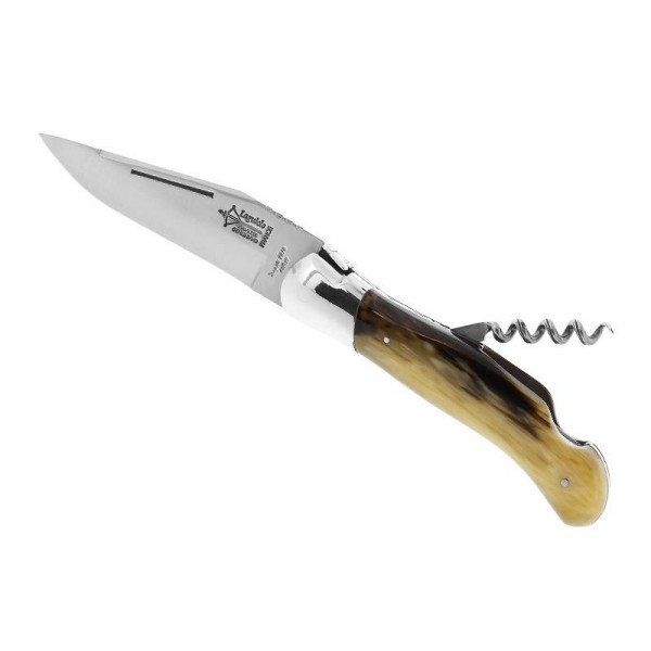 LAGUIOLE G.DAVID 2P FACON CORNE BLONDE MITRE INOX 12CM