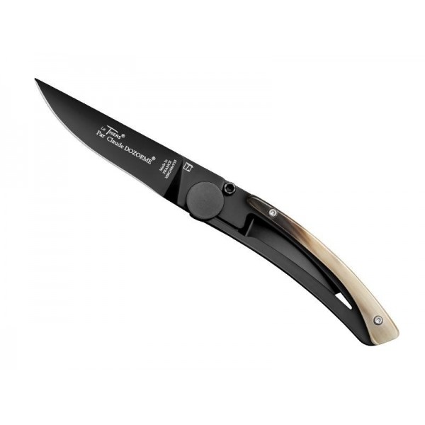 LE THIERS DOZORME LINER LOCK CORNE CLAIRE 10,5CM NOIR INOX