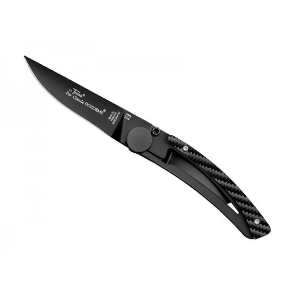 LE THIERS DOZORME LINER LOCK FACON CARBONE 10,5CM NOIR INOX