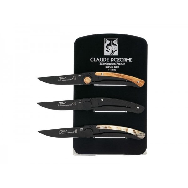 LOT 3 LE THIERS DOZORME LINER LOCK NOIRS + PRESENTOIR