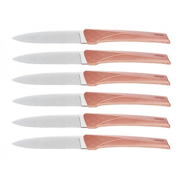 BOITE 6 COUTEAUX TABLE KIANA TERRACOTTA