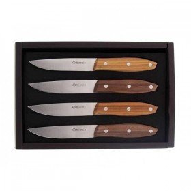 COFFRET 4 COUTEAUX STEAK MASERIN STAKNI 22CM BOIS DE SANTOS