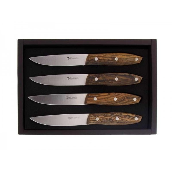 COFFRET 4 COUTEAUX STEAK MASERIN STAKNI 22CM BOCOTE