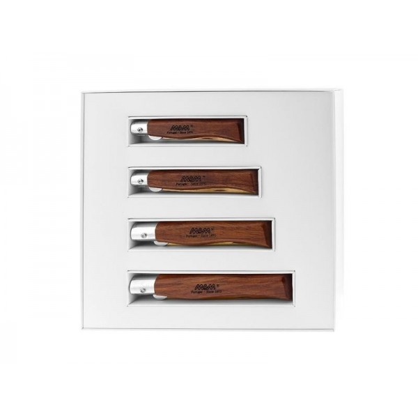 COFFRET 4 COUTEAUX M.A.M. BUBINGA LAME TITANIUM BRONZE