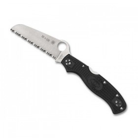COUTEAU SPYDERCO RESCUE 3 THIN RED LINE NOIR A DENTS