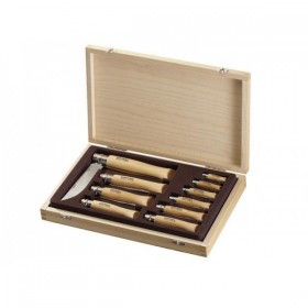 COFFRET BOIS 10 OPINEL INOX
