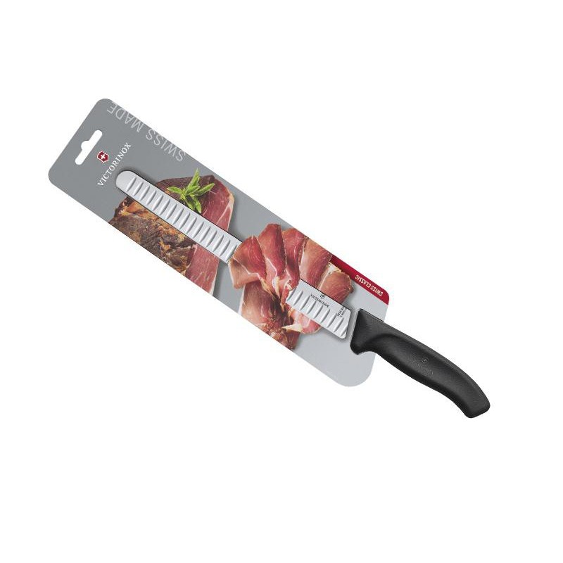COUTEAU JAMBON VICTORINOX SWISSCLASSIC 25CM NOIR /CARTE