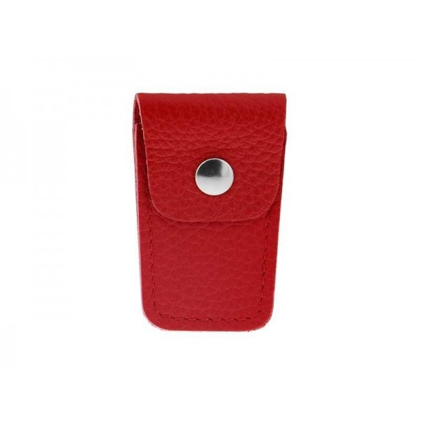 ETUI CISEAUX PLIANTS CUIR ROUGE