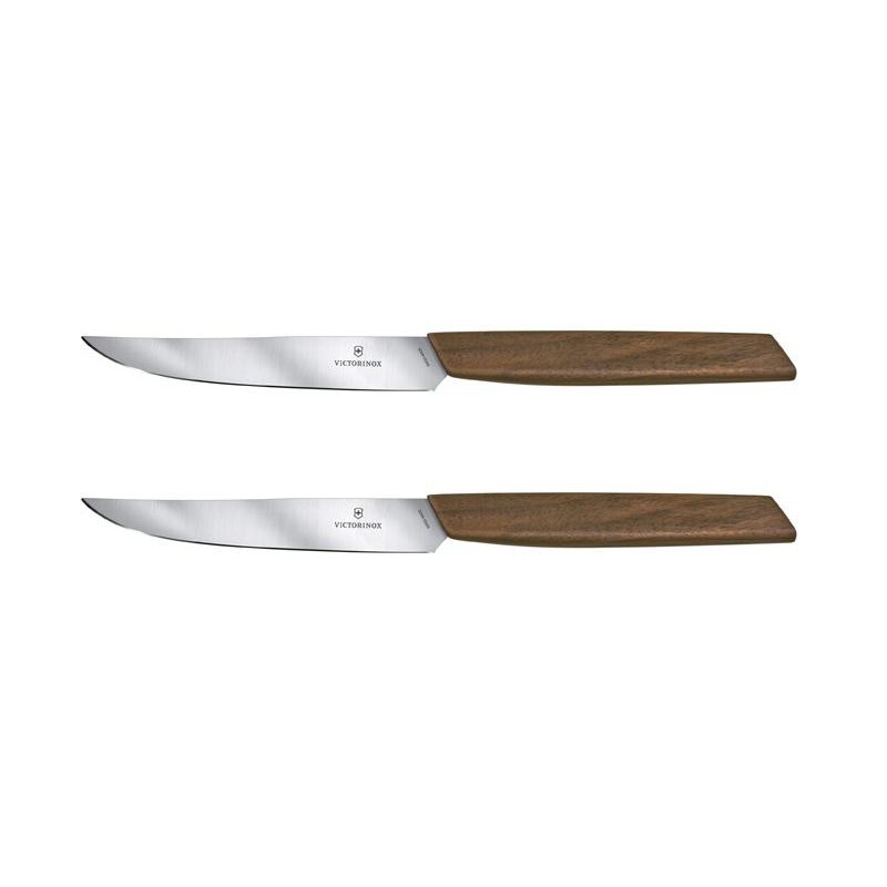 SET 2 COUTEAUX STEAK VICTORINOX SWISS MODERN 12CM NOYER