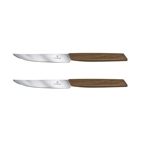 SET 2 COUTEAUX STEAK VICTORINOX SWISS MODERN 12CM NOYER