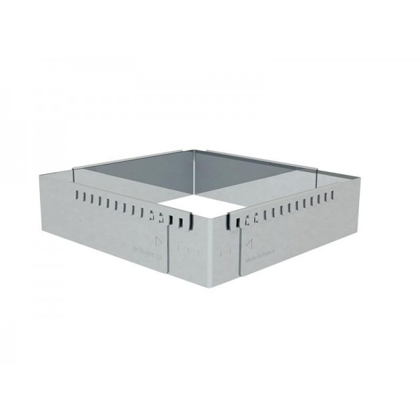 CADRE A ENTREMETS CARRE INOX EXTENSIBLE