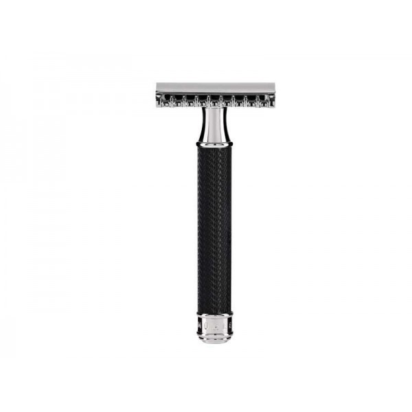 RASOIR DE SECURITE MUHLE TRADITION METAL NOIR PEIGNE OUVERT