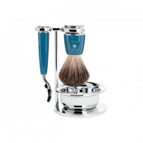 SET 4 P. MUHLE RYTMO BLEU PETROLE MACH3® PUR NOIR