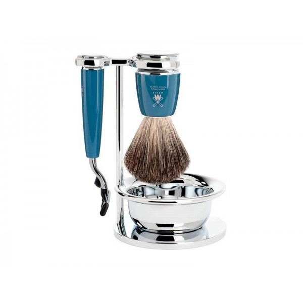 SET 4 P. MUHLE RYTMO BLEU PETROLE MACH3® PUR NOIR
