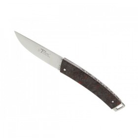 LE THIERS GILLES POCKET PLEIN MANCHE F. DE CARBONE ROUGE 10CM INOX