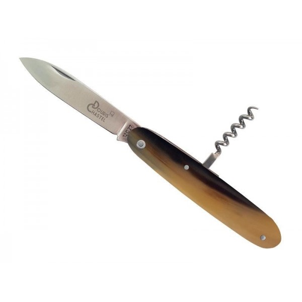 COUTEAU NAVETTE DOURIS CHASTEL 2P POINTE DE CORNE