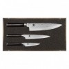 SET 3 COUTEAUX KAI SHUN DAMAS INOX EN COFFRET BOIS