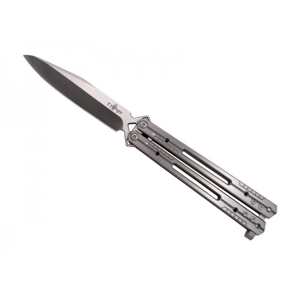 COUTEAU PAPILLON THIRD 13CM TOUT INOX SATINE