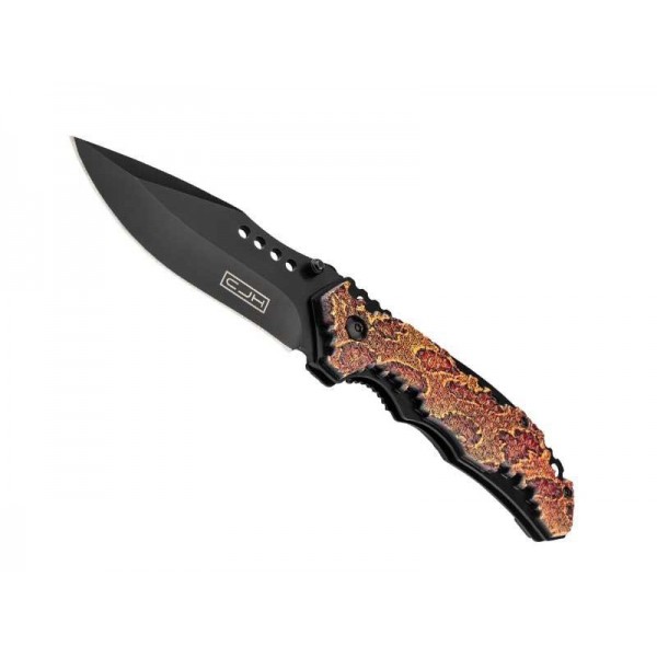 COUTEAU CJH ABS DECOR VIPERE 12CM INOX NOIR