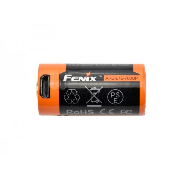 ACCU RECHARGEABLE 16340 3,6V 700mAh MICRO USB