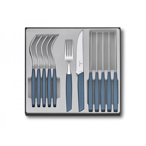 MENAGERE 12 PIECES VICTORINOX SWISS MODERN STEAK BLEUET