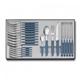 MENAGERE 24 PIECES VICTORINOX SWISS MODERN STEAK BLEUET