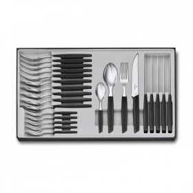 MENAGERE 24 PIECES VICTORINOX SWISS MODERN STEAK NOIR
