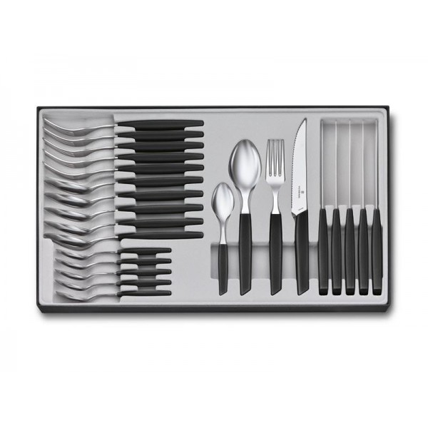 MENAGERE 24 PIECES VICTORINOX SWISS MODERN STEAK NOIR