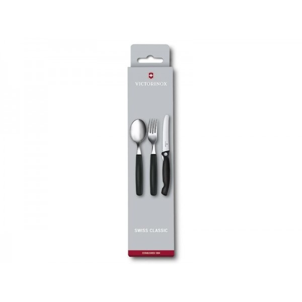 SET 3 COUVERTS VICTORINOX SWISSCLASSIC NOIR PLIANT