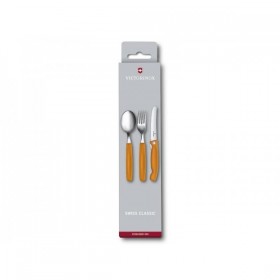 SET 3 COUVERTS VICTORINOX SWISSCLASSIC ORANGE PLIANT