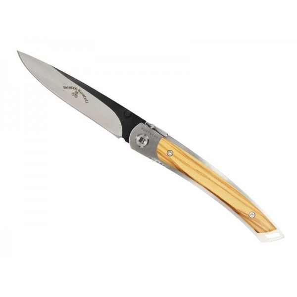 COUTEAU BREIZH KONTELL LINER OLIVIER 11,5CM INOX